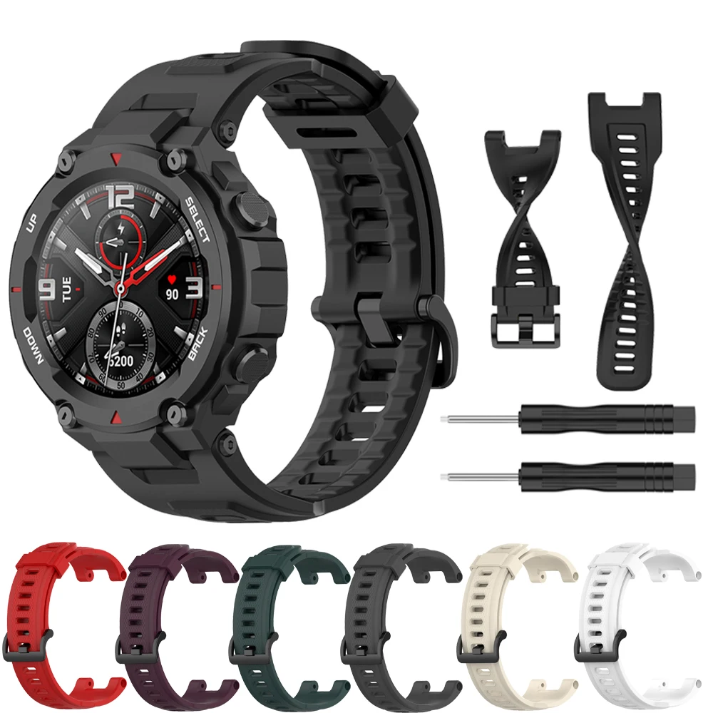 Спортивный ремешок для часов Amazfit T Rex Силиконовый прочный Huami аксессуары