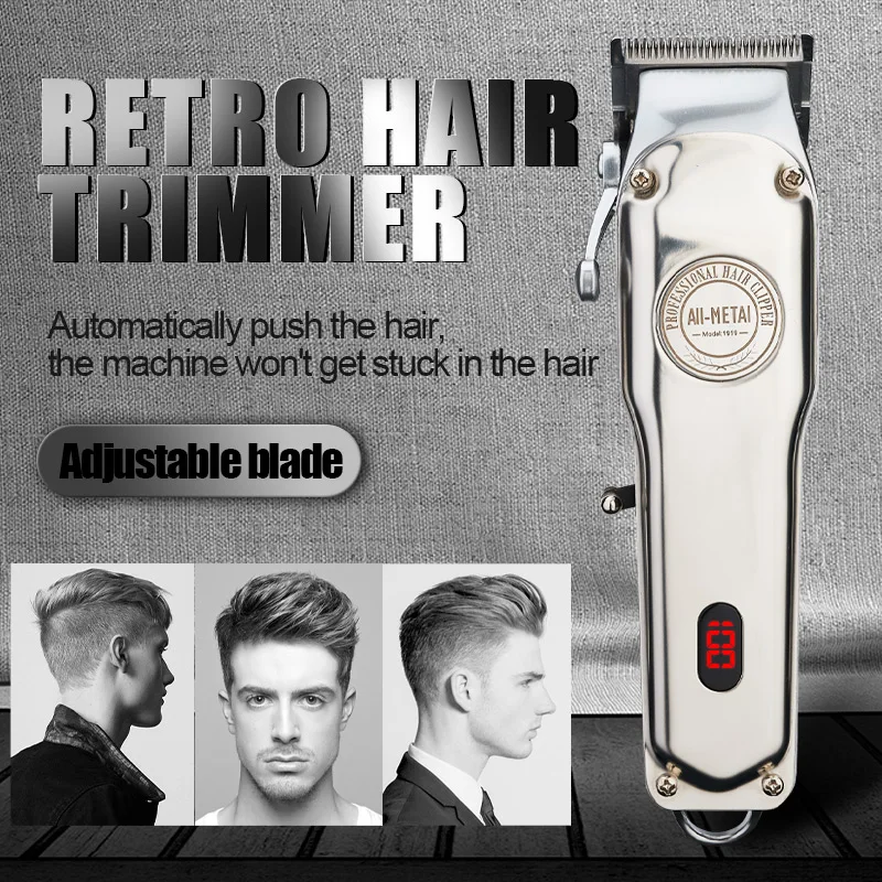 Professional electric hair trimmer all-metal barber hair clipper men cordless hair cutter machine hair cut magic rechargeable
