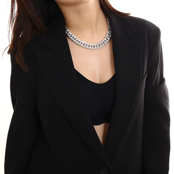 

Punk Hip Hop Curb Cuban Thick Short Choker Necklace Simple Minimalist Chunky Collar Necklace Women Jewelry Party