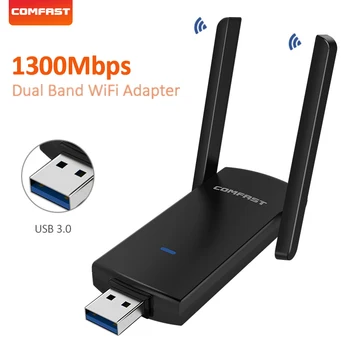 

USB Wifi Adapter 1300Mbps USB3.0 WiFi Wireless Network Card Wi-Fi Receiver With Rotatable Antenna Dual Band for desktop laptop