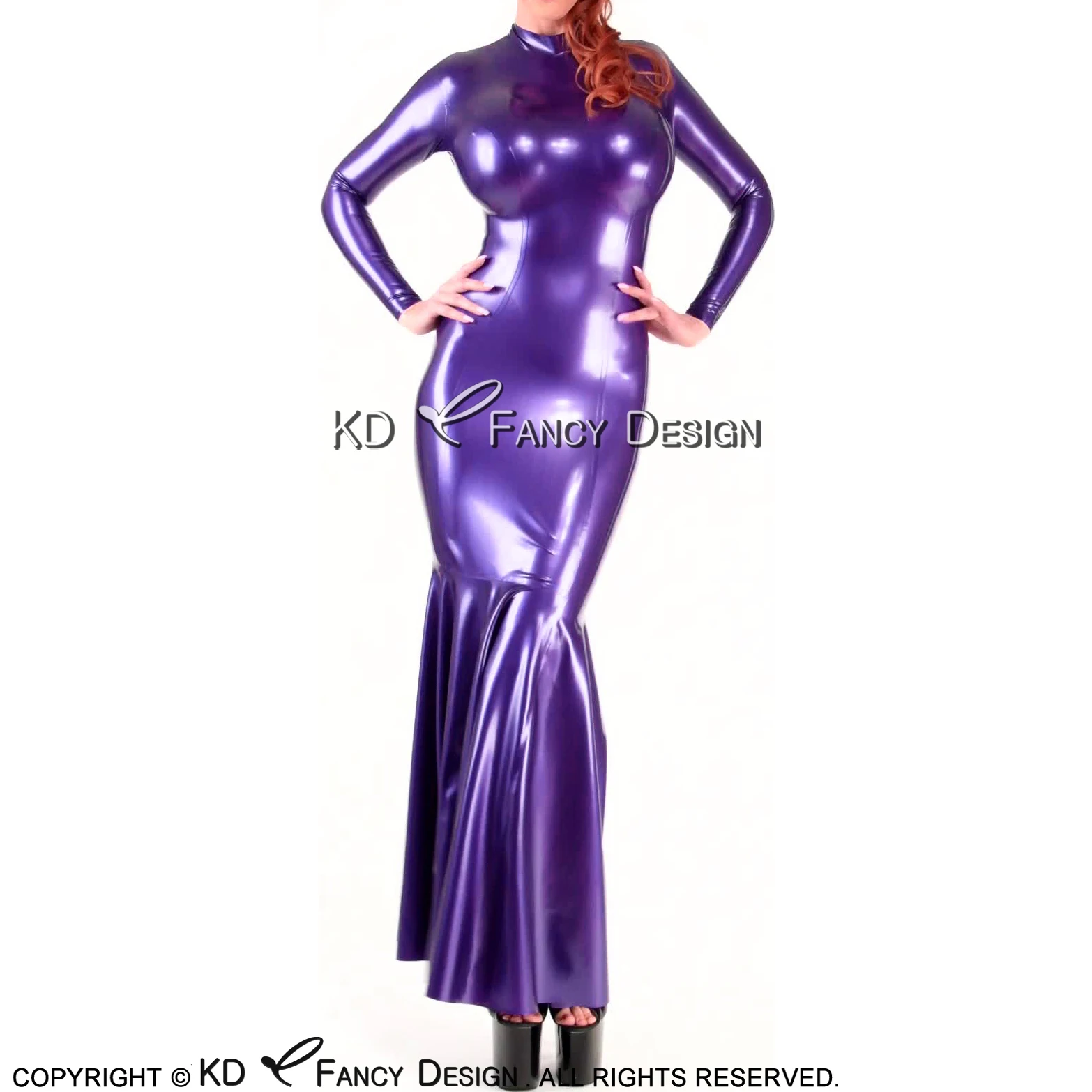 Metallic Purple Sexy Fishtail Latex 