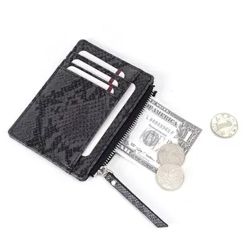 

Mini Slim Cash Women Serpentine cardholder leather Money Clip I Male Female Wallet Purse With Card Bill Thin Coins Pocket