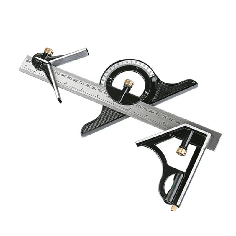 

3 In1 Adjustable Ruler Multi Combination Square Angle Finder Protractor 300mm/12"Measuring Set Tools Universal Ruler Right Angle