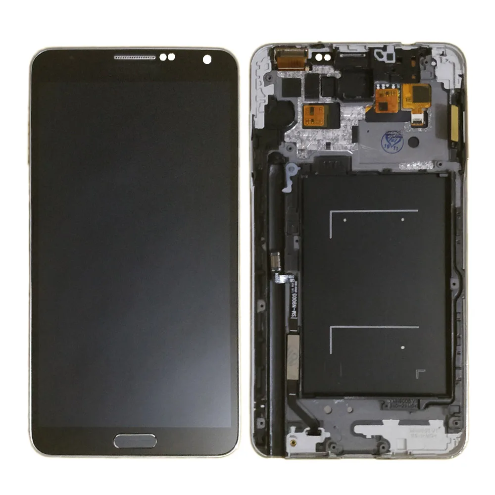 N9005 ЖК для SAMSUNG Note 3 ЖК сенсорный экран дигитайзер Запасные части N9005 дисплей для Galaxy note 3 ЖК рамка кнопка