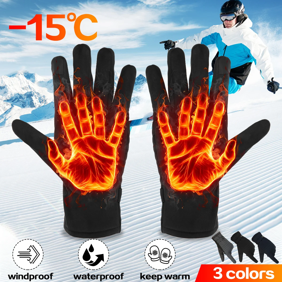 Мужские перчатки лыжные флисовые перчатки для сноуборда снегоходы мотоциклетные зимние перчатки ветрозащитные водонепроницаемые унисекс Зимние перчатки