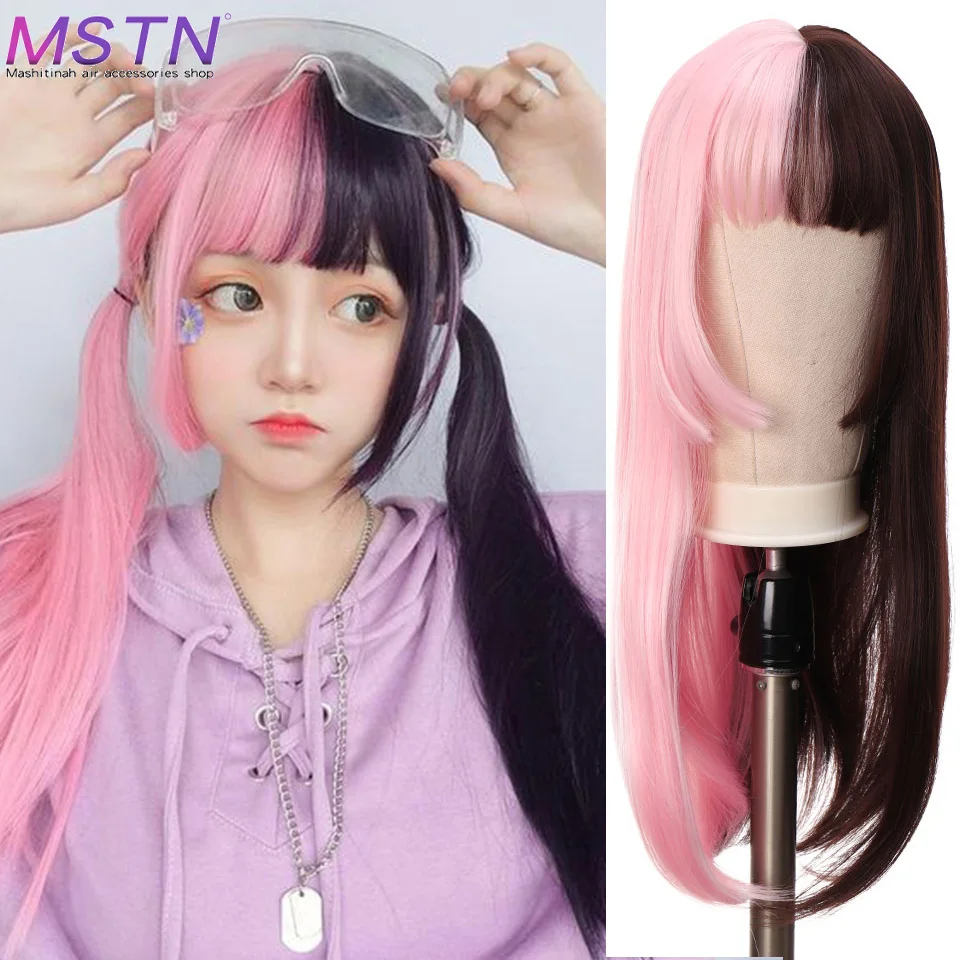 Review for Lolita half black half pink wig yv42477 main image 1