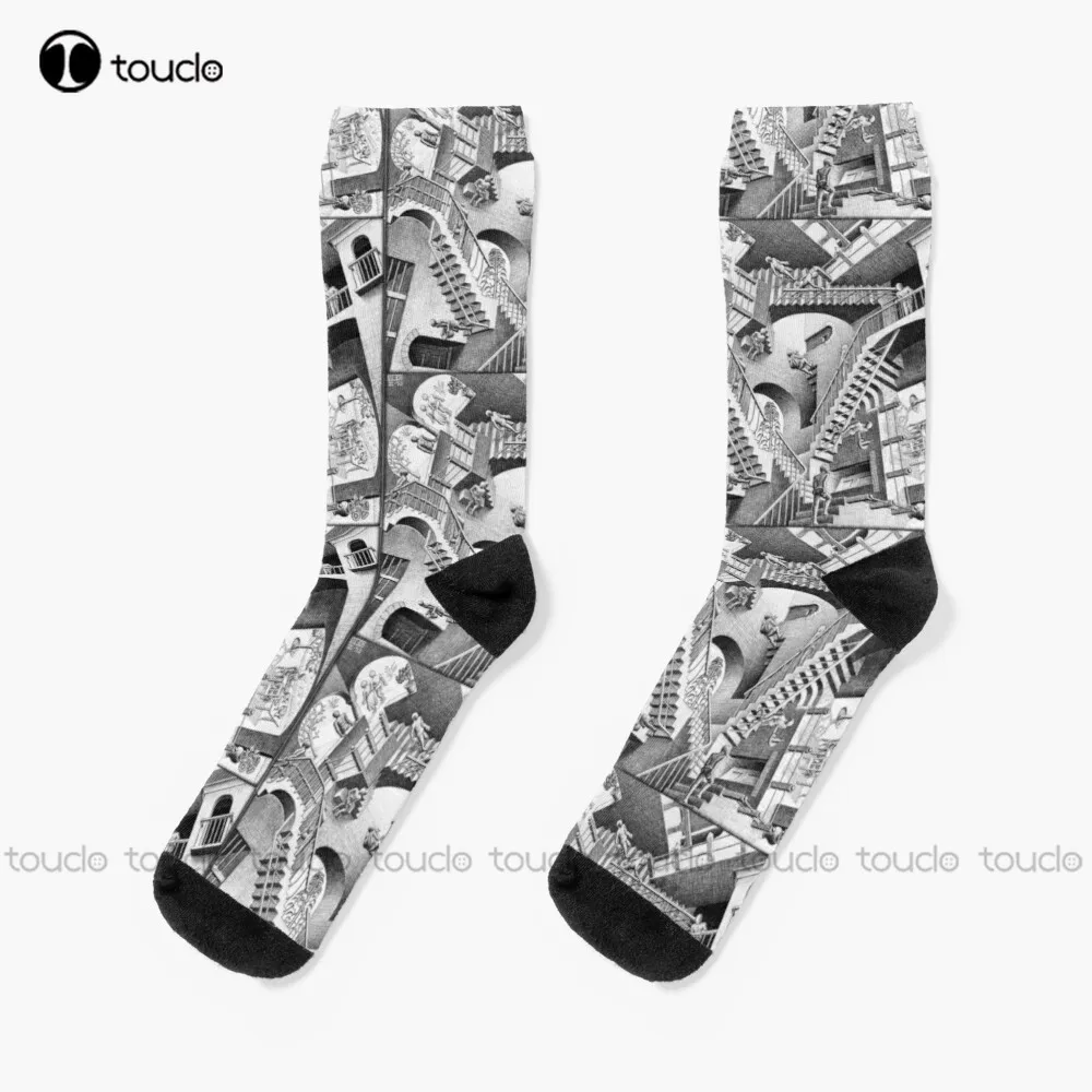 

Mc Escher Maurits Cornelis Escher Socks Pink Softball Socks Christmas New Year Thanksgiving Day Gift Custom Hd High Quality