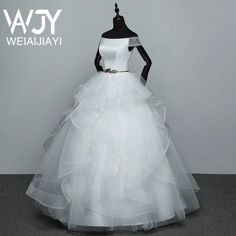 Платье vestido de novia с овальным вырезом Длинная белая цвета слоновой кости пикантные