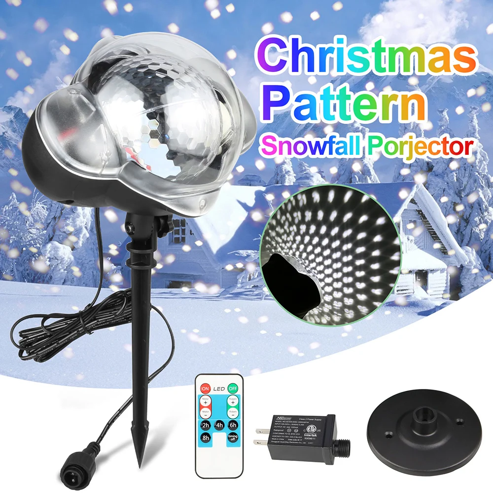 عيد الميلاد Led تساقط الثلوج كشاف ضوء مقاوم للماء Ip65 في الهواء الطلق داخلي ندفة الثلج الأضواء مع جهاز التحكم عن بعد لحزب عيد الميلاد Www38 Kotora Shop