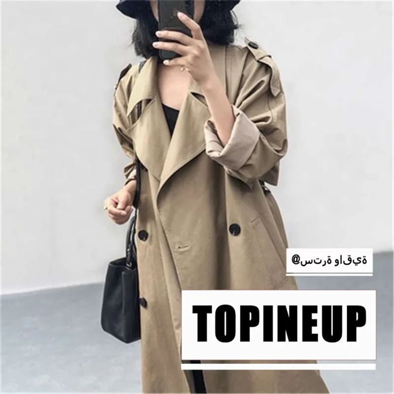 Британский Стиль двубортное длинное пальто для женщин 2020 новая популярная