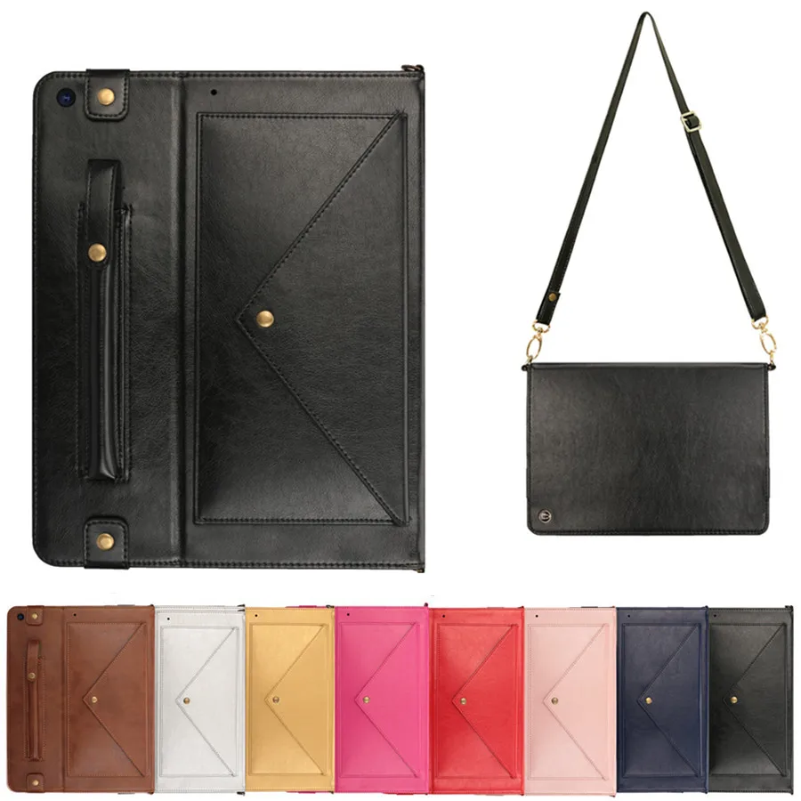 

Case for iPad 10.2 2019 Cover funda Pencil Holder for iPad 7 7th gen A2200 A2197 PU Skin Stand Shell+Shoulder Strap & Hand strap
