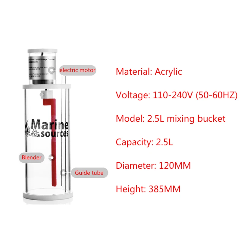 Marine water pump marine water accumulator tank 5L agitator special mixing head for titration cans pump liquid storage tank