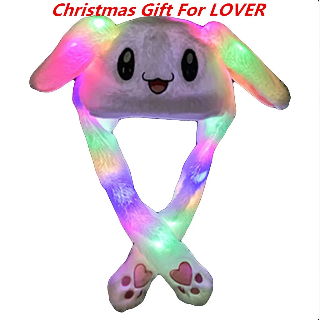 

Fashion Llluminate Winter Cute Plush Light Rabbit Ear Hat Wrap Warm Hat Cap Christmas Gift For Women Baby Boy Girl #01