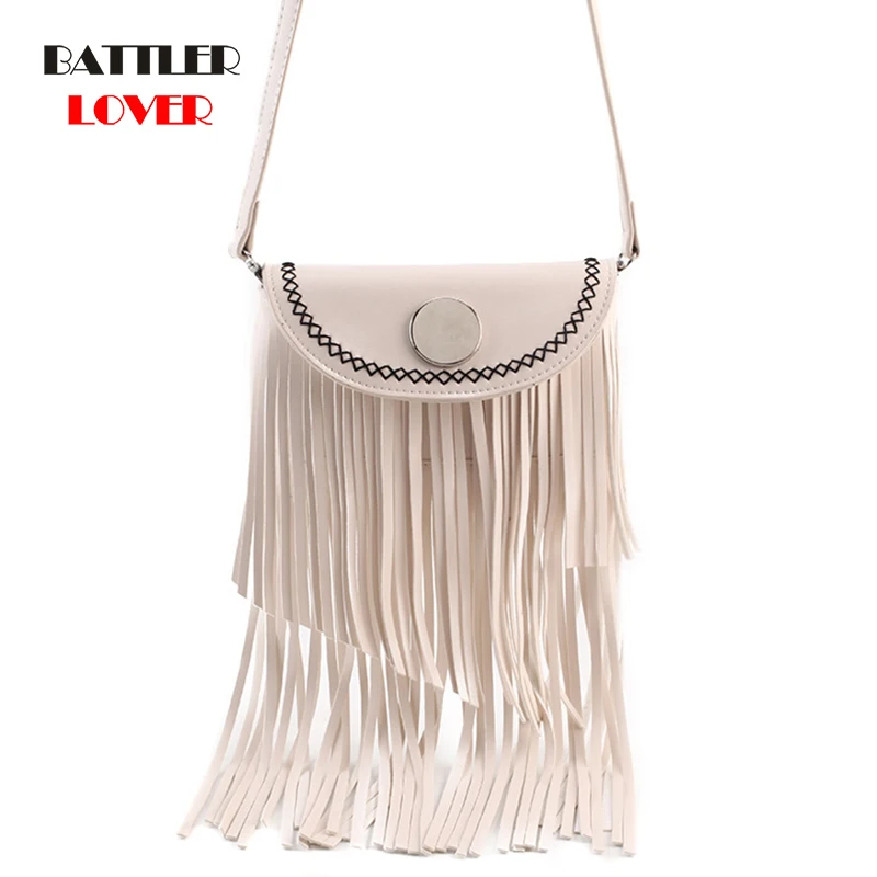 New Leather Bag Bohemian Tassel Beach Bag Women Fringed Crossbody Bags Ultralight Shoulder Bag Womens Punk Small Bolsos Feminina