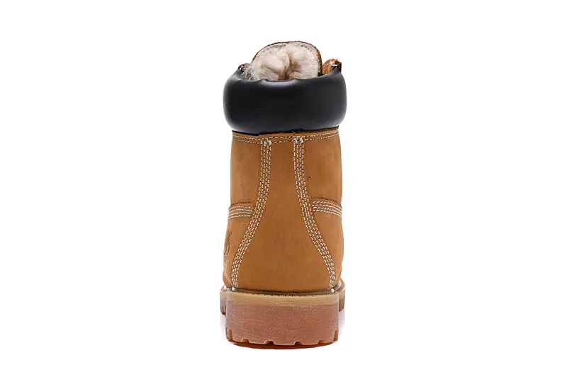 TIMBERLAND/уличные Зимние ботильоны премиум-класса; Натуральная шерсть; Мужская и женская обувь из натуральной кожи; Цвет пшеничный, желтый; повседневная обувь; размеры 36-44