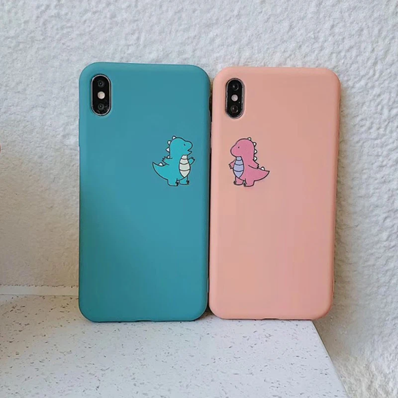 

Cartoon Funny Dinosaur Phone Case For iPhone 6 7 8 Plus X XR XS Max Cute Soft Silicon Back Cover Lovers Case