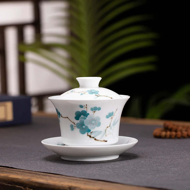 Национальный фарфор фабрика Jingdezhen Фарфор ручная роспись неглазурованная слива