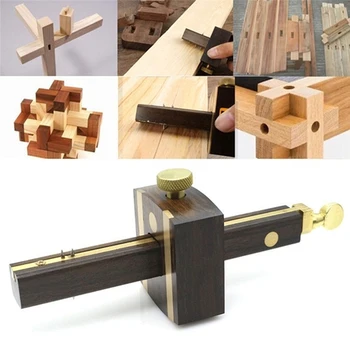 

Woodworking Scribe Brown European Ebony Scribe Woodworking Decoration Tool With Screw Woodworking Measurement Tool