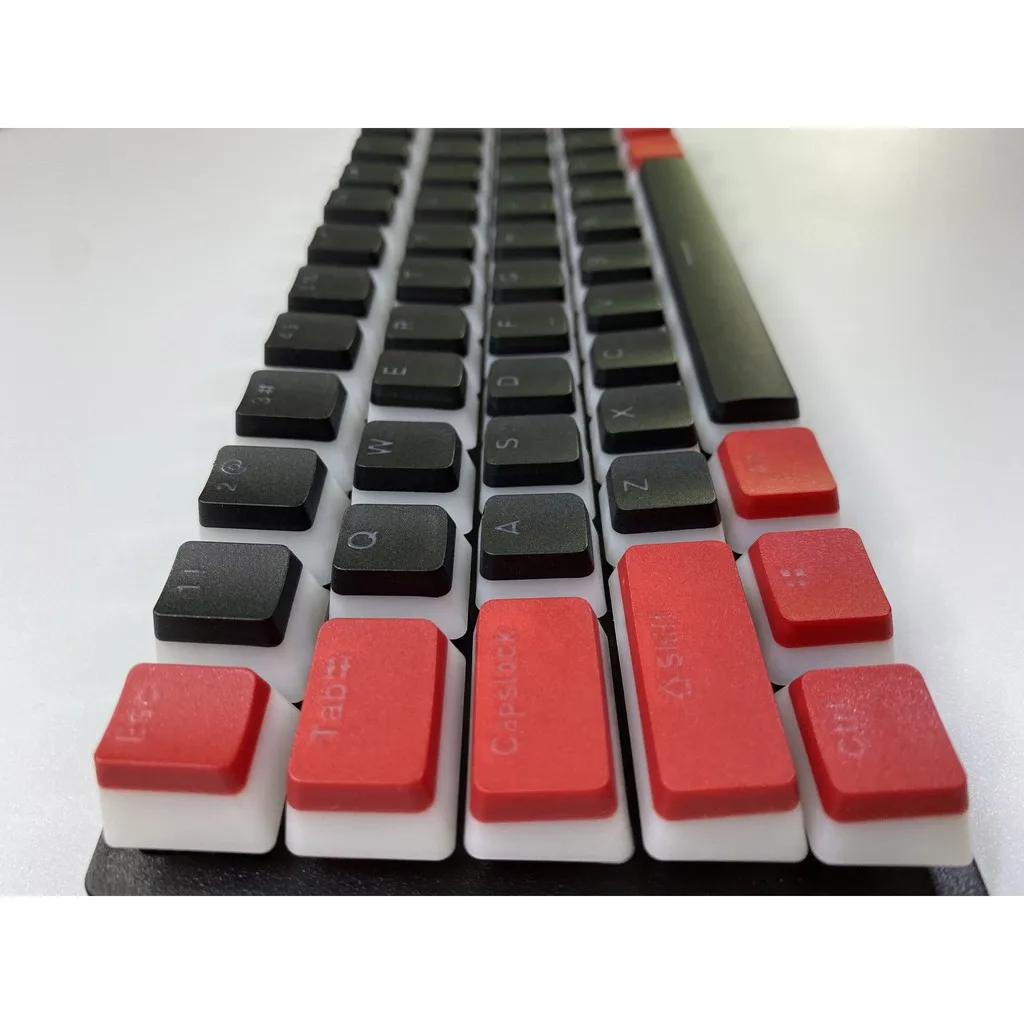 Pudim Keycap 108 Duplo Tiro Pbt Pudim Keycap Ansi Iso-configuração Oem 60 87 104 108 Interruptor Retroiluminado Mecânico Vermelho Preto - Imagem 5