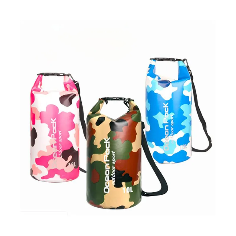 1pc Outdoor Water Resistant Waterproof Camouflage Dry Bag SackPack For Floating Camping River Trekking Bag 2L 5L 10L 15L 20L 30L