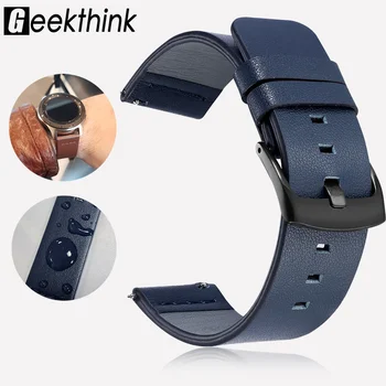 

18mm 24mm 20mm 22mm Leather Watch band Strap for Amazfit Huawei GT Galaxy Watch 42 46mm Gear S3 WatchBand Quick Release