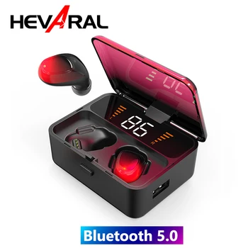 

HEVARAL Wireless Touch Earphone TWS 5.0 Bluetooth Sport Headset 3D Stereo Music Touch Control With Microphone 2000mAh Power Bank