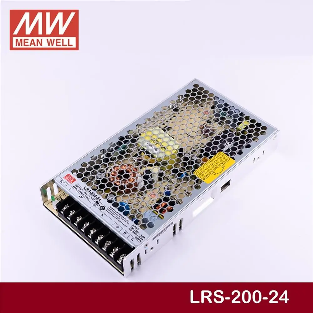 Цена MEAN WELL LRS-200-24 24V 8.8A LRS-200 24V 211,2 W одиночный выход импульсный источник питания