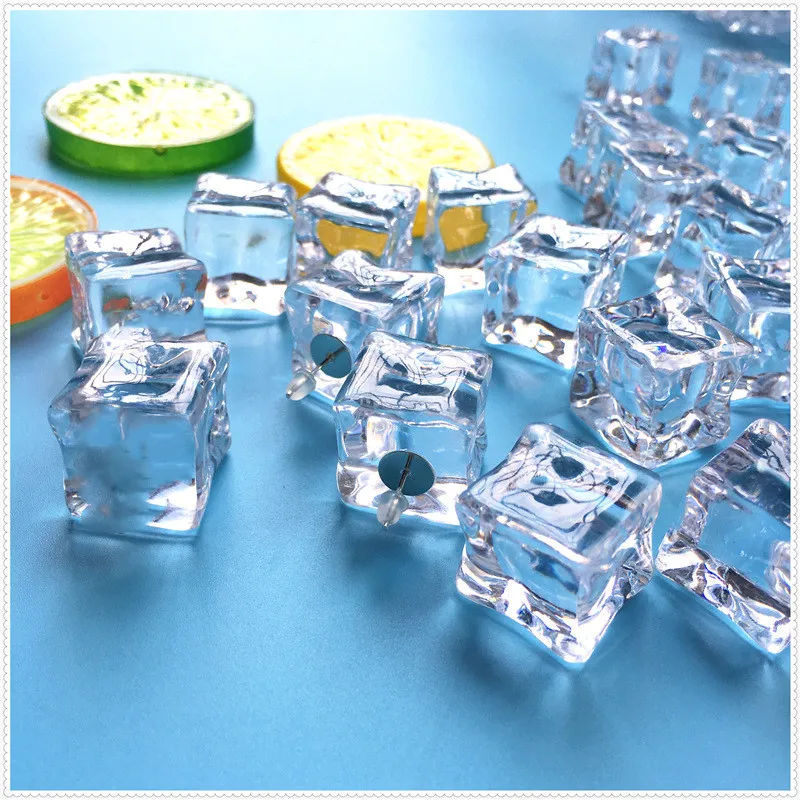 Ice Cube Earring Transparent Fanny Simple Prevent Allergy Handmade Stud Earrings Gift Jewelry For Women men Explosion | Украшения и
