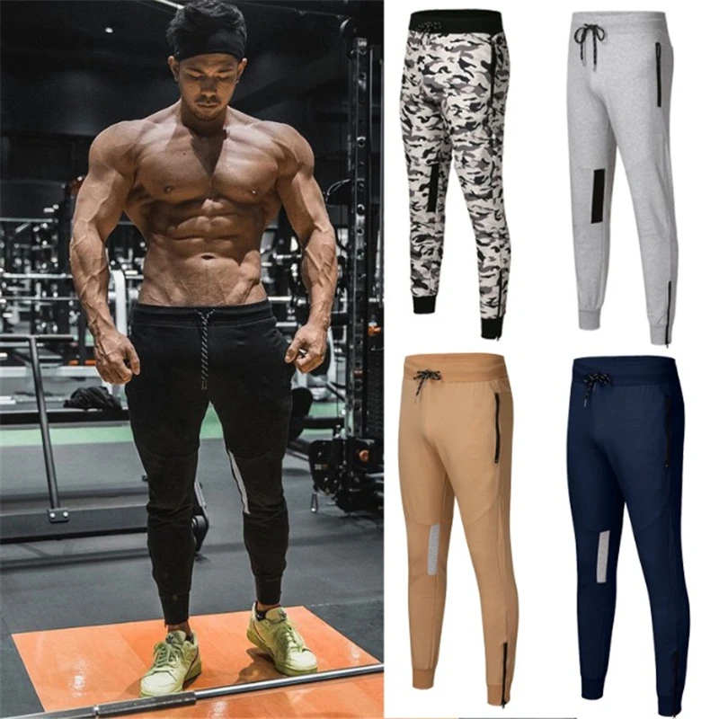 Jogger Sweatpants Men Casual Pants Solid Gray Black Gyms Fitness Workout Sportswear Trousers Male Cotton Trackpants Pencil pants | Мужская
