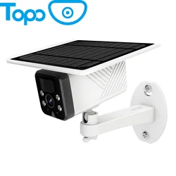 Topodome 2mp americano 3g/4g cartão sd sim voz intercomunicador painel solar de baixa potência cor da bateria visão noturna ao ar livre câmera ip