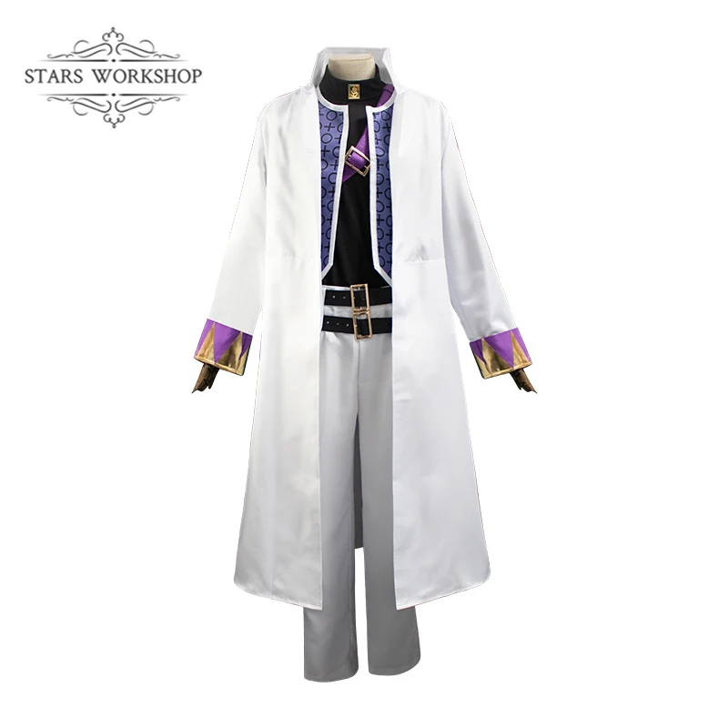 

Anime JoJo's Bizarre Adventure Kujo Jotaro Cosplay Costume Men Women White Trench Uinform Halloween Carnival Party Suit Outfit
