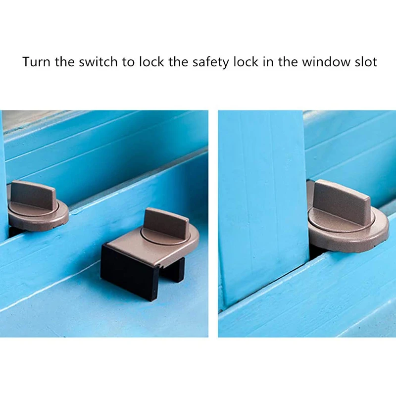 2 Pcs Window Locks Anti theft for Child Safety Sliding Door Closets
