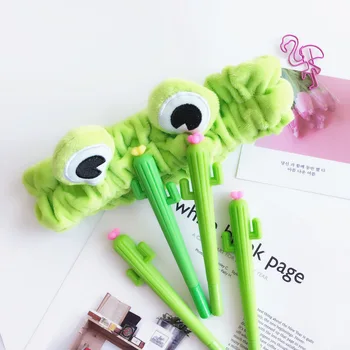 

1 Pc Fresh Plant Gel Pen Lovely Small Modeling Neutral Pen Creative Learning Stationery 0.5mm Black Individual Fountain Pen