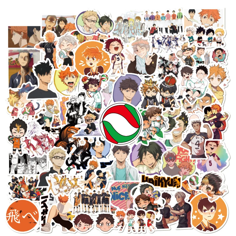 100pack cartoon anime haikyuu stickers funny laptop