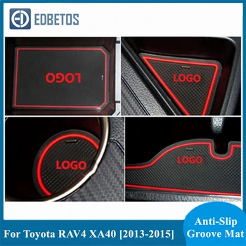 

For Toyota RAV4 XA40 2013 2014 2015 Pre-Facelift RAV 4 40 Hybrid Anti-Slip Rubber Cup Cushion Door Mat Accessories Car Styling
