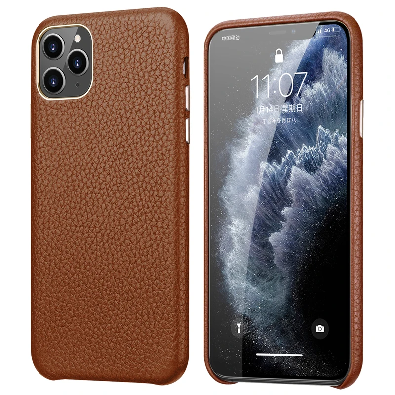 Для iPhone 11 Litchi, чехол из натуральной кожи для iPhone 11 Pro, защитный чехол для телефона, тонкая задняя крышка для iPhone 11 Pro Max