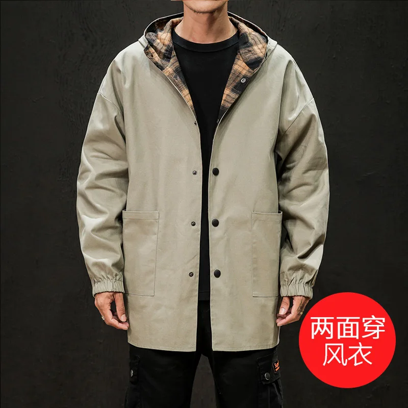 Autumn New Double-faced Jacket Men's Fashion Retro Casual Plaid Jacket Man Streetwear Wild Loose Hip Hop Bomber Jacket M-5XL