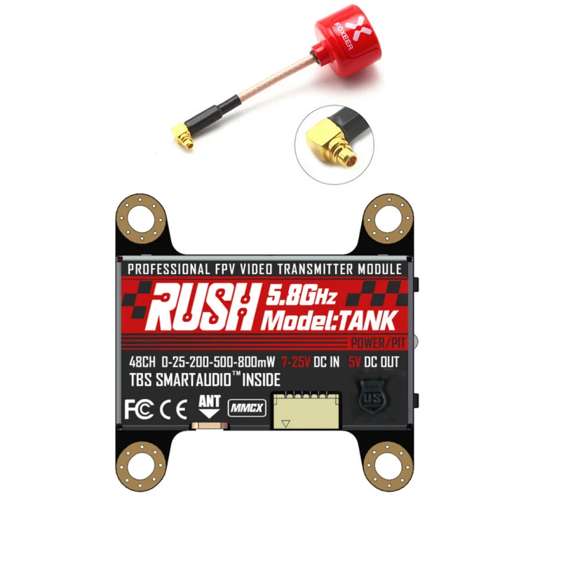 RUSH TANK 5.8G 48CH SmartAudio 800mW Switchable 2-6S VTX Foxeer Lollipop3 Micro Lollipop MMCX for RC FPV Racing Freestyle Drone | Игрушки и