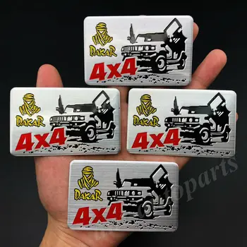 

4x Metal Dakar Rally Logo 4X4 SUV 4WD Car Trunk Side Emblem Badge Decal Sticker