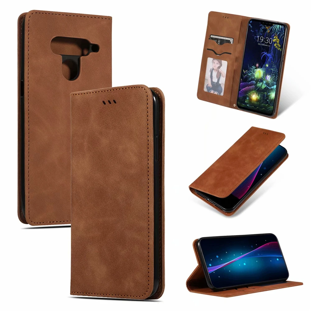 Роскошный кожаный флип-чехол для телефона LG V50 K40 Stylo 4 5 Модный противоударный чехол с отделением для карт