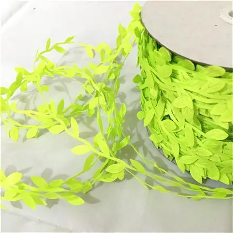 10 м/20 м многоцветные искусственные зеленые DIY украшения искусственные лозы Висячие растения шелковые гирлянды листва ротанга зеленые листья ребра - Цвет: Light green