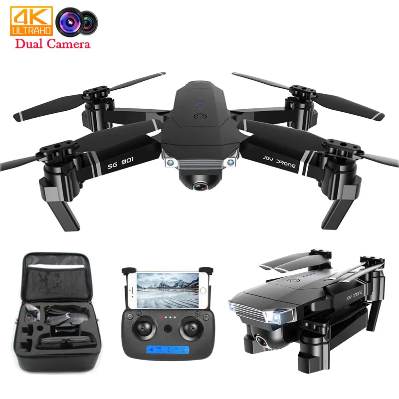 SG901 RC Selfie Drone 4k 1080P HD Dual Camera Foldable Follow Me FPV Professional Drone Long time fly RC Helicopter Kids Toys