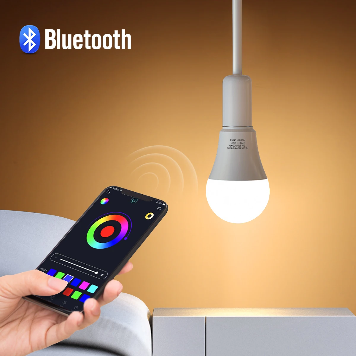 

Wireless Bluetooth Light Bulb E27 85-265V LED Lamp RGB Smart Light RGBW RGBWW Home Decoration Lamps Indoor Night Lamp Lighting