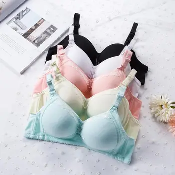 

Women Push Up Bra Comfortable Bralette Thin Cotton Wireless Small Bra Underwear Young Girl Brassiere 3/4 Cup
