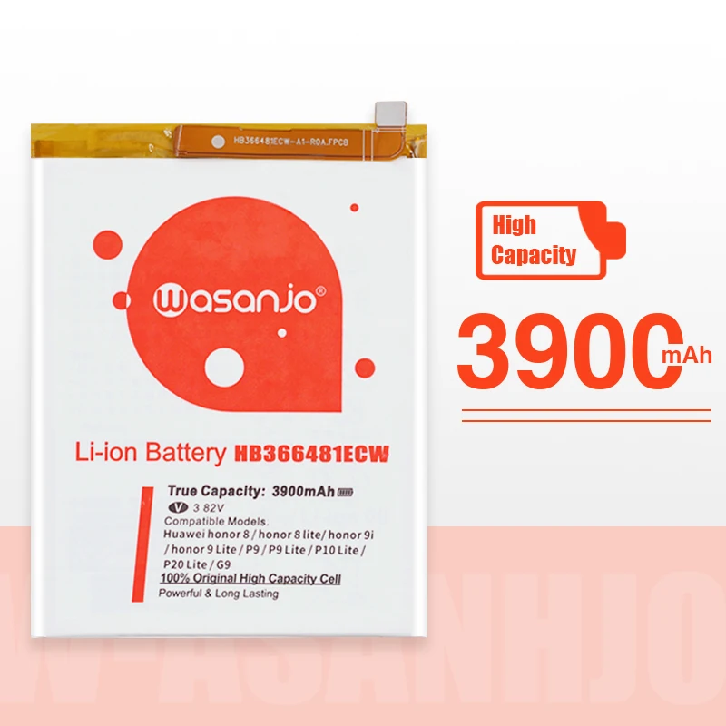 Аккумулятор высокой емкости 3900 мАч HB366481ECW для Huawei P9/p9 Lite/honor 8/p10 Lite/p8 Lite 2017/p20 Lite/p9lite