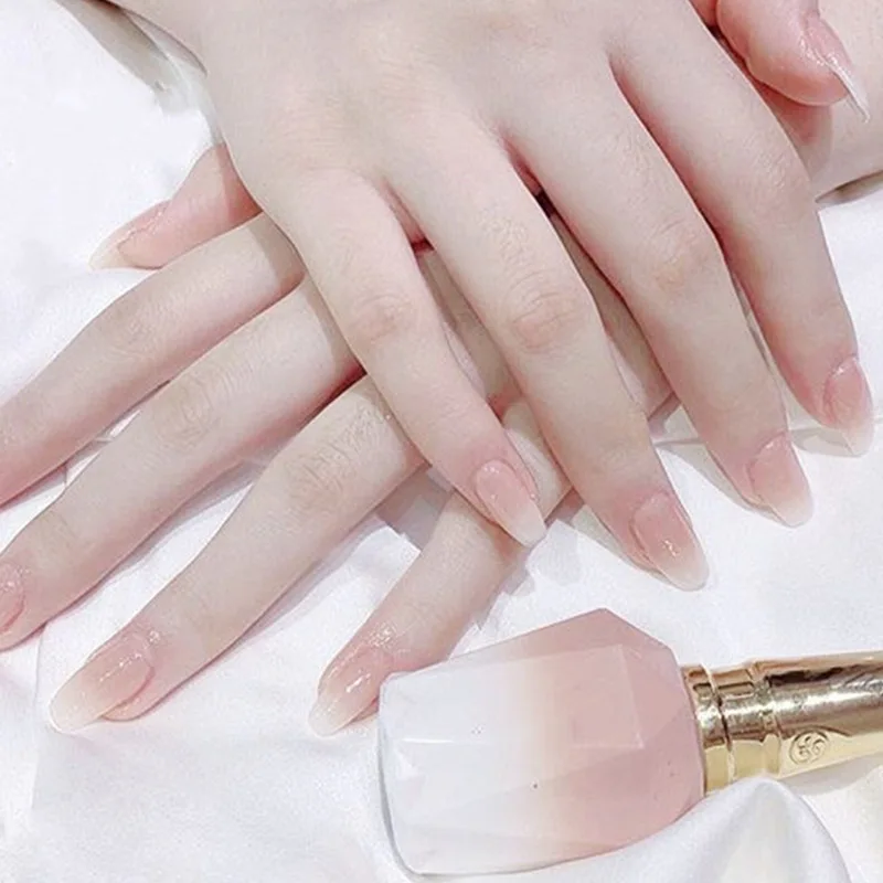 

24Pcs False Nails Designer Nail Tips Nail Art Extended Finger Nail Natural Nail Display Fake Nails