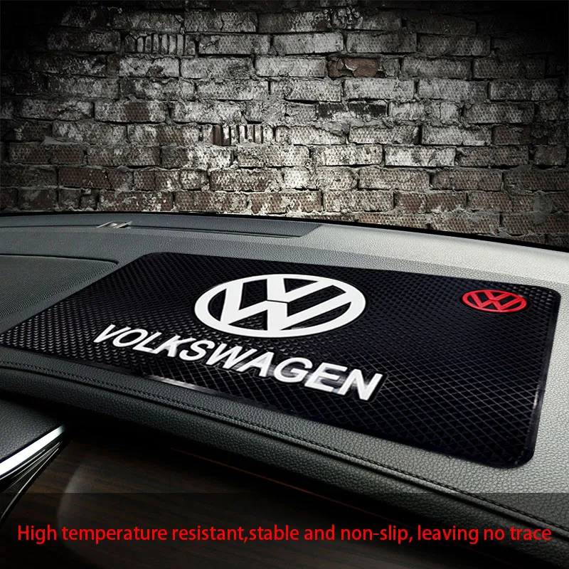 Alfombrilla antideslizante de silicona para asiento de coche, cojín de perfume de alta viscosidad con logo de VW, antideslizante