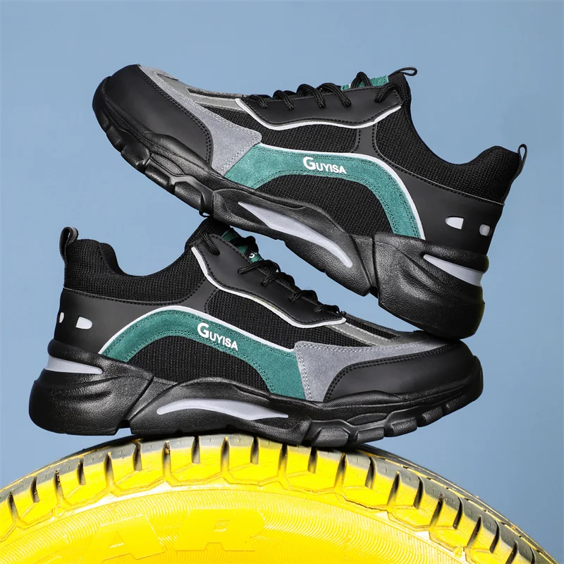 Staleneus Men Work Safety Shoes Steel Toe Work Sneakers Anti-smashing and Anti-piercing Boots Industrial Construction Boots Safety Shoes Men Shoes