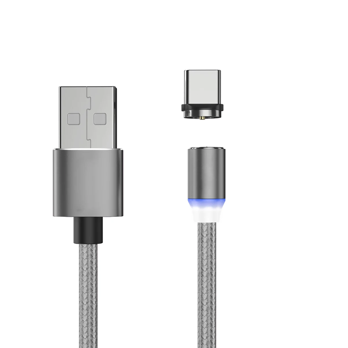 Магнитный Micro USB кабель для iPhone samsung Android мобильный телефон Быстрая зарядка usb type C кабель магнит зарядное устройство провод шнур - Цвет: Grey Type C