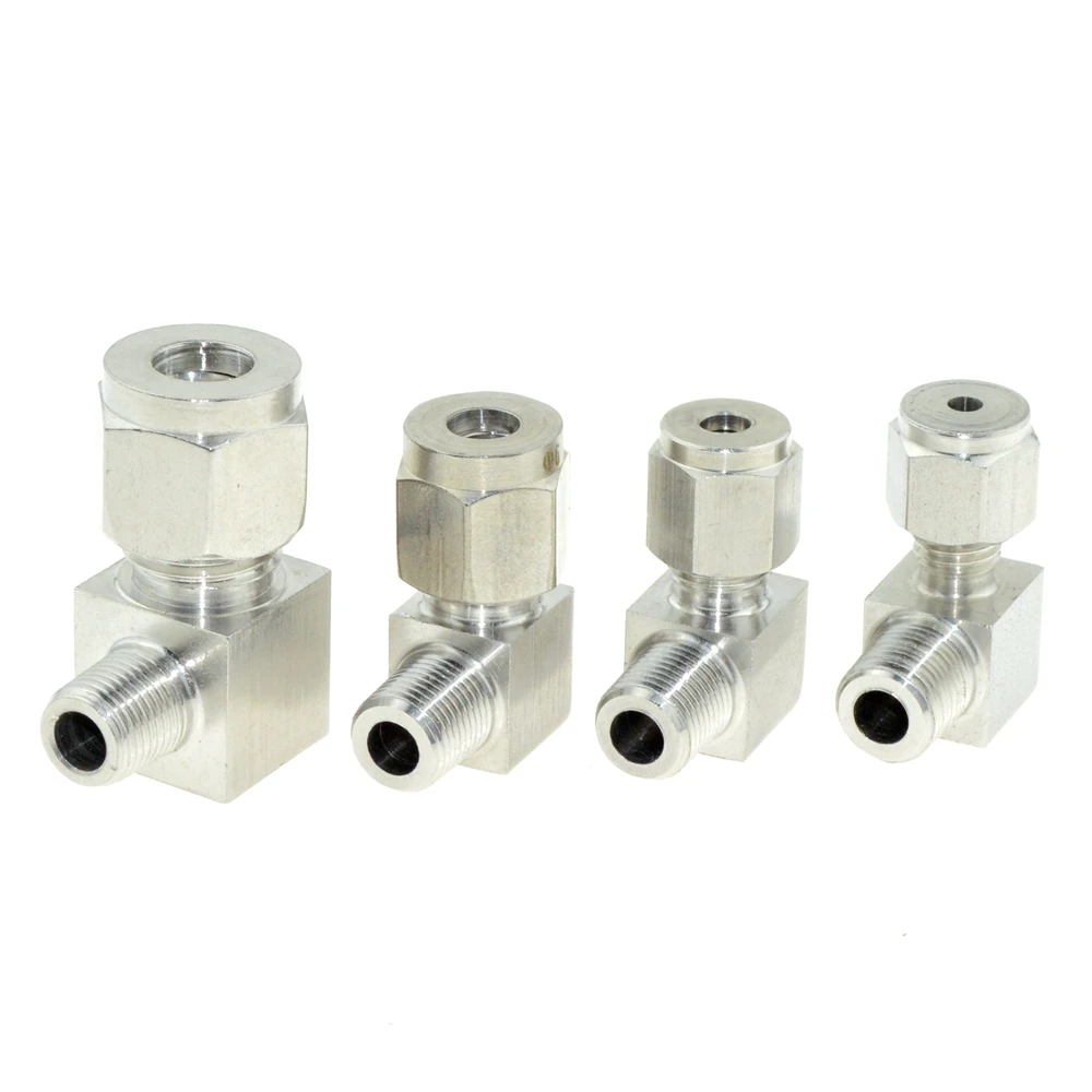 1/8" PT NPT Male Thread 6mm 8mm 10mm 1/4" Inch Pipe Double Ferrule Tube Compression Elbow Fitting Connector Stainless Steel 304 |